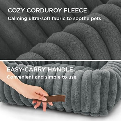 Bedsure ComfyFleece™ Cute XL Dog Beds for Extra Large Dogs，43in Warm Grey