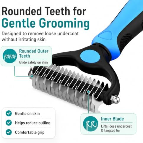 4 Pcs Pet Grooming Tool - With Metal Comb,Deshedding Brush,Flea Lice Comb