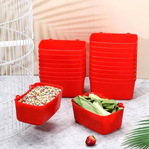 Zhehao 20 Pcs Poultry Water Cups Chicken Waterer Cups 18 oz, Red