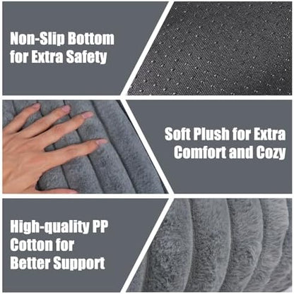 Cat Beds for Indoor Cats, 2 in 1 Cat Cave Bed Kitten Bed for Small Pets, Small Dog Bed with Cover, Pet Bed for Puppy and Kitten with Anti-Slip Bottom-Dark Gray-20 inches