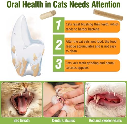 Freezed Dried Cat Chew Sticks Salmon Flavor, Cat Dental Treats for Freshens Breath and Controls Tartar, Feline Teething Sticks