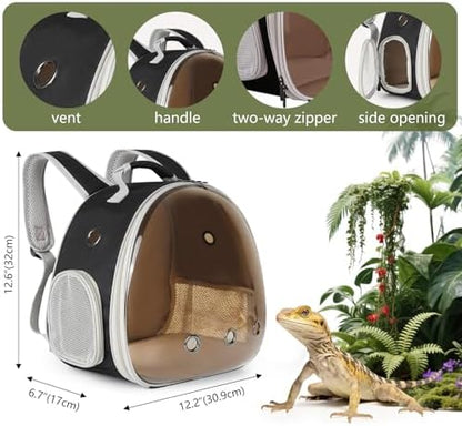 Guinea Pig Carrier, Guinea Pig Backpack with Clear Bubble Window (Black-Polarize, Backpack)