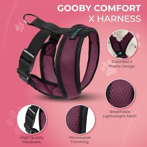 Gooby Comfort X Head-in Dog Harness, Choke-Free, Purple, Medium