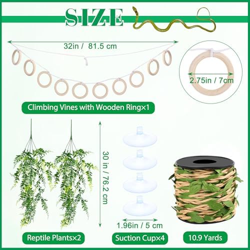 Snake Enrichment Climbing Rings with Jungle Vine for Corn Snake