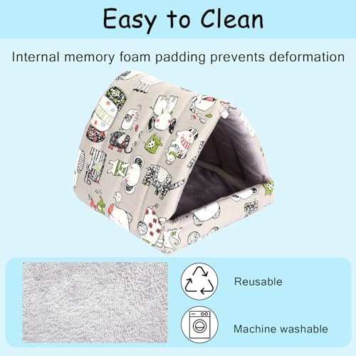 UPINS 2 Pack 9.8 inches Guinea Pig Bed,Guinea Pig Hideout
