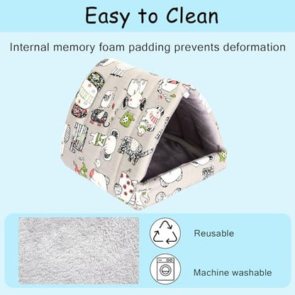 UPINS 2 Pack 9.8 inches Guinea Pig Bed,Guinea Pig Hideout