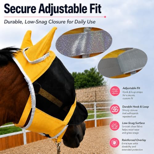 Horse Fly Mask for Horses with Ears and Nose Cover