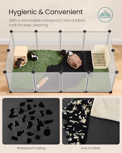 SONGMICS Guinea Pig Playpen, 20 Panels Small Animal Playpen