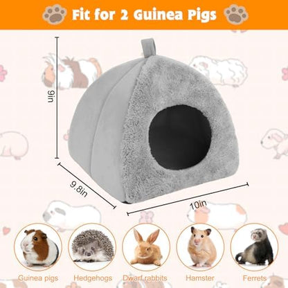 BWOGUE Guinea Pig Bed Hideout, Washable Hamster Cave for Small Animals