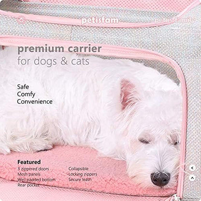 Soft Cute Travel Pet Carrier Bag for Medium Cats, Kitty and Puppy, Fantasy Pink, M
