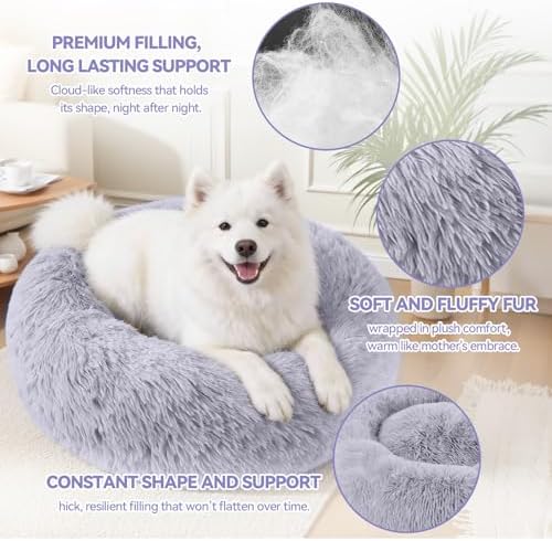 Cat Beds for Indoor Cats, Washable 20" Donut Pet Bed for Small Dogs
