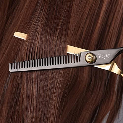 Hair Scissors Barber Shears Set, Fcysy Professional Hair Cutting Kit, Haircut Thinning Shears for Haircutting, Hairdresser Trimming Scissors Tools for Men Women Pet