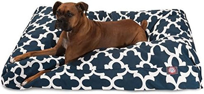 Majestic Pet Rectangular Dog Bed, X-Large, 50x42x5 in, Washable, Navy