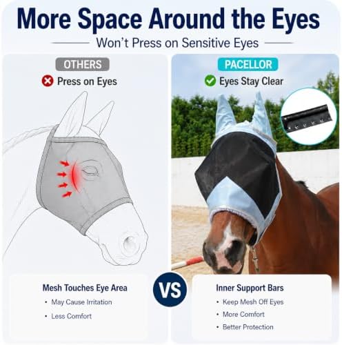 Horse Fly Mask for Horses with Ears