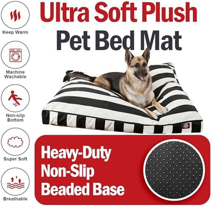 Majestic Pet Rectangle Large Dog Bed Washable – Non Slip Comfy Pet Bed – Dog crate Bed with Removable Washable Cover – Dog Kennel Bed for Sleeping - Dog Bed X-Large Breed 50x42x5 Inch – Black