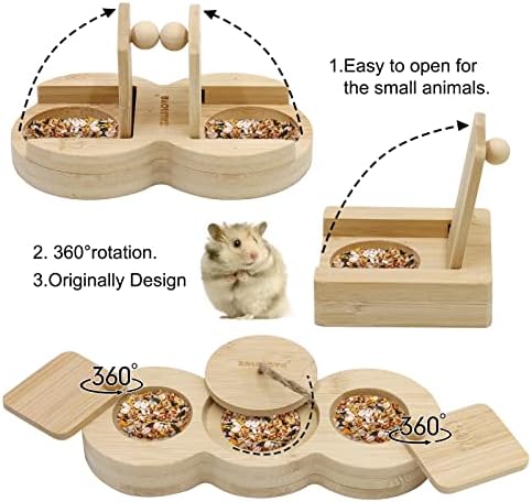 3 Pcs Hamster & Guinea Pig Foraging Toys, Bamboo Enrichment Toy Set