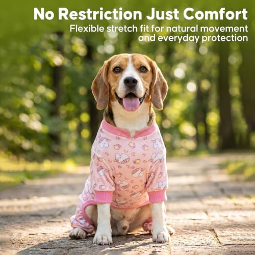 KYEESE Velvet Dog Pajamas for Small Medium Dogs Soft Onesie, Unicorn Pink
