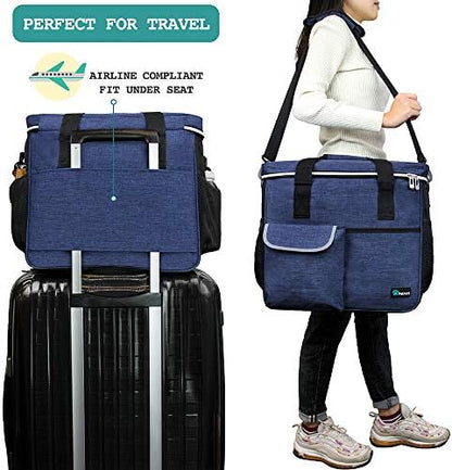 PetAmi Dog Travel Bag Organizer, Pet Supplies Diaper Tote, Navy Blue Large