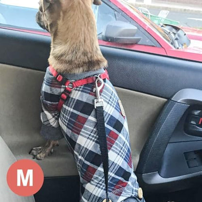 KYEESE Velvet Dog Pajamas for Small Dogs Soft Plaid Onesie Daily Wear
