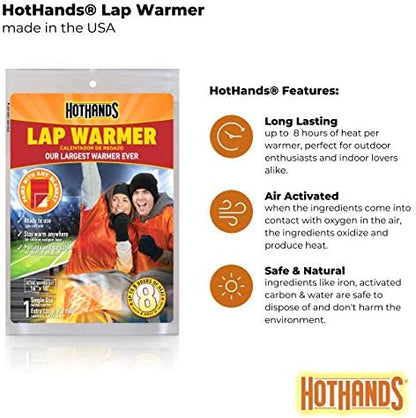 HotHands Lap Warmer, HotHands Largest Warmer 16" X 10" - Up to 8 Hours of Long Lasting Heat - 1 Lap Warmer