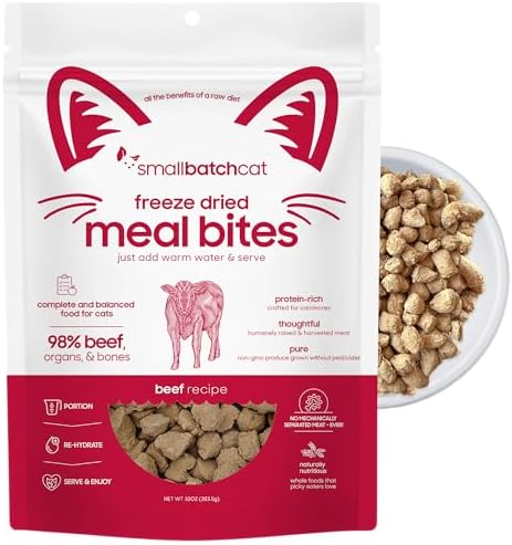 smallbatch Freeze Dried Raw Cat Food, High Protein Beef Recipe, 10 oz