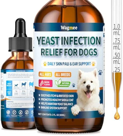 Yeast Infection Treatment Drops for Dogs, Itch Allergy Ear Paw Support 60ml