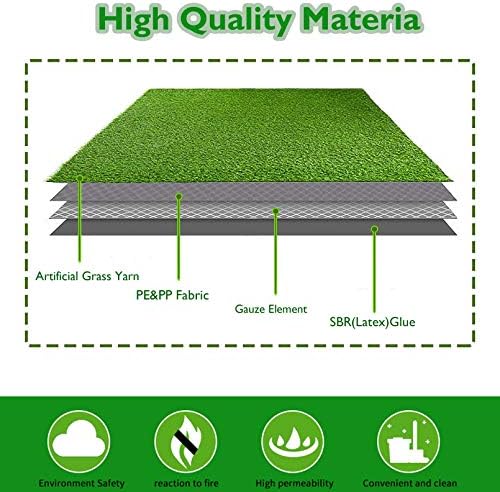 PINVNBY 4 Pcs Chicken Nesting Box Pads,12"x12" Washable Artificial Grass Rug Carpet Fake Grass Synthetic Turf Mat for Chicken Coop Pet Garden Lawn Indoor Outdoor