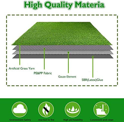 PINVNBY 4 Pcs Chicken Nesting Box Pads,12"x12" Washable Artificial Grass Rug Carpet Fake Grass Synthetic Turf Mat for Chicken Coop Pet Garden Lawn Indoor Outdoor