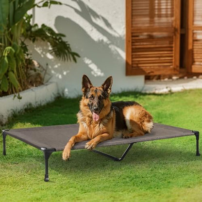 Veehoo Outdoor Elevated Dog Bed Large Sized Dogs, Cooling Raised Dog Cots