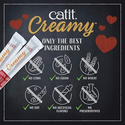Catit Creamy Lickable Cat Treat, 72 Pack, 0.5 oz Each