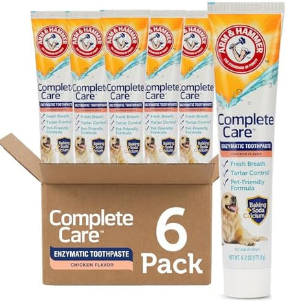Arm & Hammer Complete Care Enzymatic Dog Toothpaste, Chicken, 6.2 Oz, 6-Pk