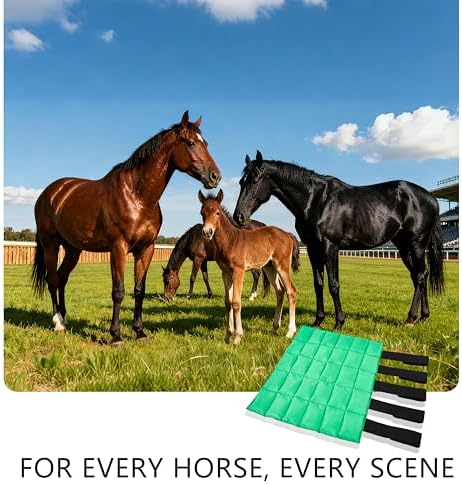 Reusable Gel Horse Ice Boots 4 Pack, Adjustable 5 Leg Cooling Wraps