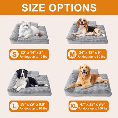 Dog Beds for Small Dogs, Puppy & Cat Bed, Warm & Cozy Calming Bed with Reasonable Curves, Extra Thick Soft Fluffy Comfortable Crate Pad with Sides, Machine Washable & All-Season Use, Non-Slip Bottom