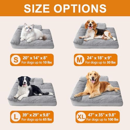 Dog Beds for Small Dogs, Puppy & Cat Bed, Warm & Cozy Calming Bed with Reasonable Curves, Extra Thick Soft Fluffy Comfortable Crate Pad with Sides, Machine Washable & All-Season Use, Non-Slip Bottom