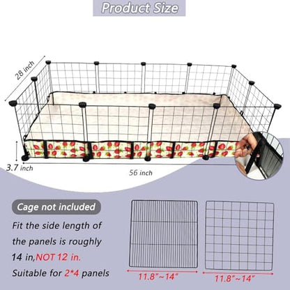 Guinea Pig Cage Liner，Washable Waterproof Oxford Cloth Cage Liners for Small Animals,Hamster Chinchilla Hedgehog Rabbit and Other Small Animals Not Include Cage(28x56 inches)