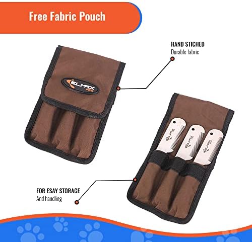 Professional Stripping Knife for Dogs, Best for Removing Unwanted Undercoat, Blades are Made of Stainless Steel with Wooden Handle Grip (Right-Handed, Rosewood)