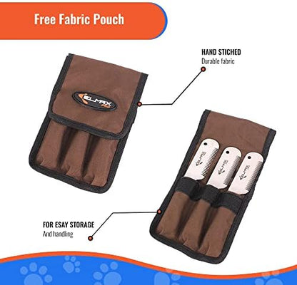 Professional Stripping Knife for Dogs, Best for Removing Unwanted Undercoat, Blades are Made of Stainless Steel with Wooden Handle Grip (Right-Handed, Rosewood)