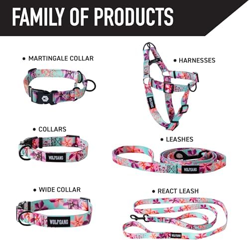 Wolfgang Wide Venture Dog Collar Digifloral Print Medium
