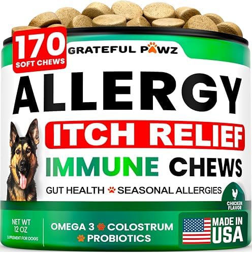 Dog Allergy Chews - Dog Allergy Relief - 170 Treats for Itchy Skin Relief