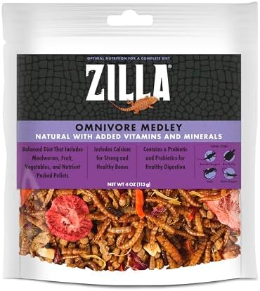 Zilla Pet Reptile Omnivore Food Medley Diet, Bearded Dragon Food, 4 Oz