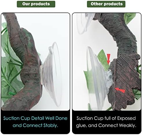 AQUA KT Reptile Corner Branch Terrarium Plant Decoration with Suction Cup for Amphibian Lizard Snake Climbing