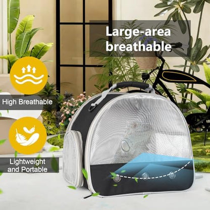 Ventilation Carrier for Bearded Dragon,Guinea Pig Carrier,Guinea Pig Carrier for 2,Reptile Travel Carrier for Lizards Sugar Glider Hedgehog Rat Parrot Birds,Airline Approved Black