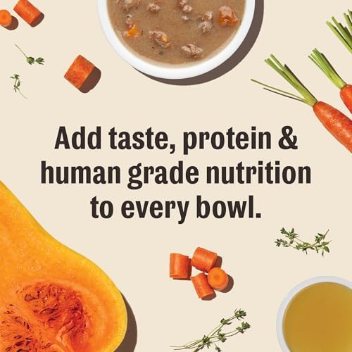 The Honest Kitchen Bone Broth Pour Overs Wet Toppers for Dogs,5.5 oz - Beef Stew,(Pack of 24)