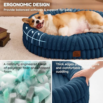 ChiXnuggle Orthopedic Dog Bed, Washable Cover, Faux Fur Bolster Pet Couch