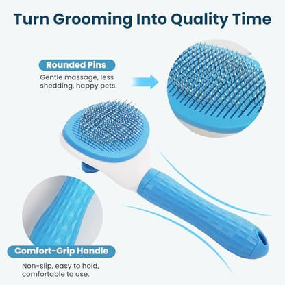 Analan 3 in 1 Pet Grooming & Hair Removal Kit (Sky Blue)