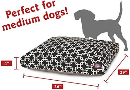 Majestic Pet Rectangular Dog Bed, Medium, 36x29x4 in, Washable, Black