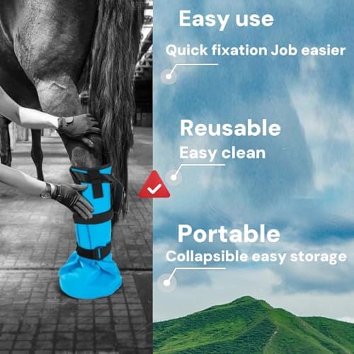 Horse hoof Soaking Boot,Easy use Soaker Bag, Equine Soaking Boot, Hooves Care Treatment Bucket