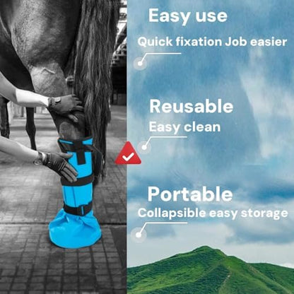 Horse hoof Soaking Boot,Easy use Soaker Bag, Equine Soaking Boot, Hooves Care Treatment Bucket