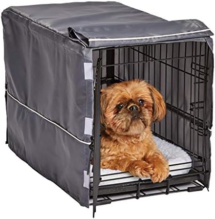 New World Midwest Homes for Pets XS Dog Crate Cover, Polyester Privacy Kennel Cover Fits Most 22-inch Crates, Light Gray, Machine Washable, Reduces Barking & Chewing