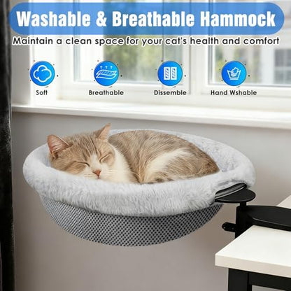 IPOW Heavy Duty 360°Rotating Cat Desk Bed Semi-Circular Cat Bed Hold Up to 40lb